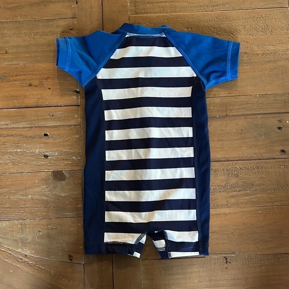 Hanna andersson blue striped one piece swim
